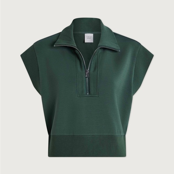 Varley Kelly Half Zip Doublesoft Sweat 2.0 in Cilantro - Picture 8 of 13